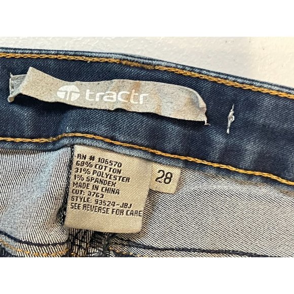 TRACTR Womens Jeans Skinny Leg Stretch Low Rise Five Design Pockets Blue Size 28 - Picture 8 of 9